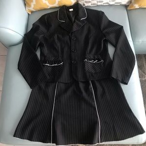 Pinstripe Skirt Suit Set